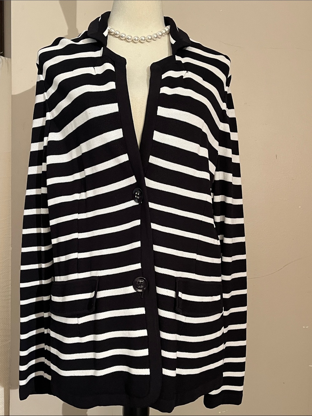 Brasler Classic Black & White Striped Women's Jacket